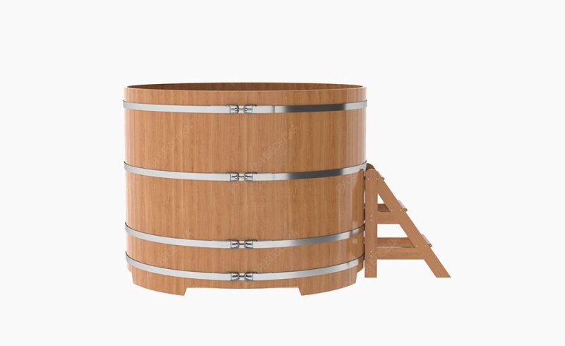 Купель круглая D=1,80 из дуба, высота 1400