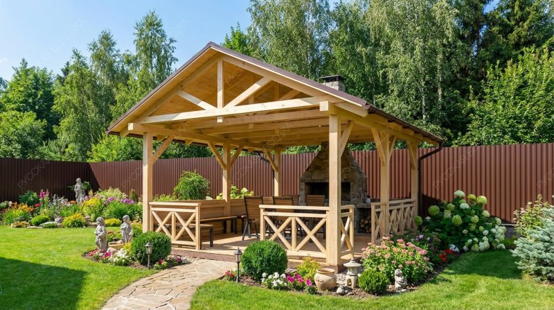 Прямоугольная беседка Акцент