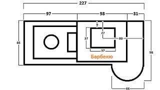 Печь № 20А — Печь Барбекю с большой топкой и печью под казан (фактура под кирпич)