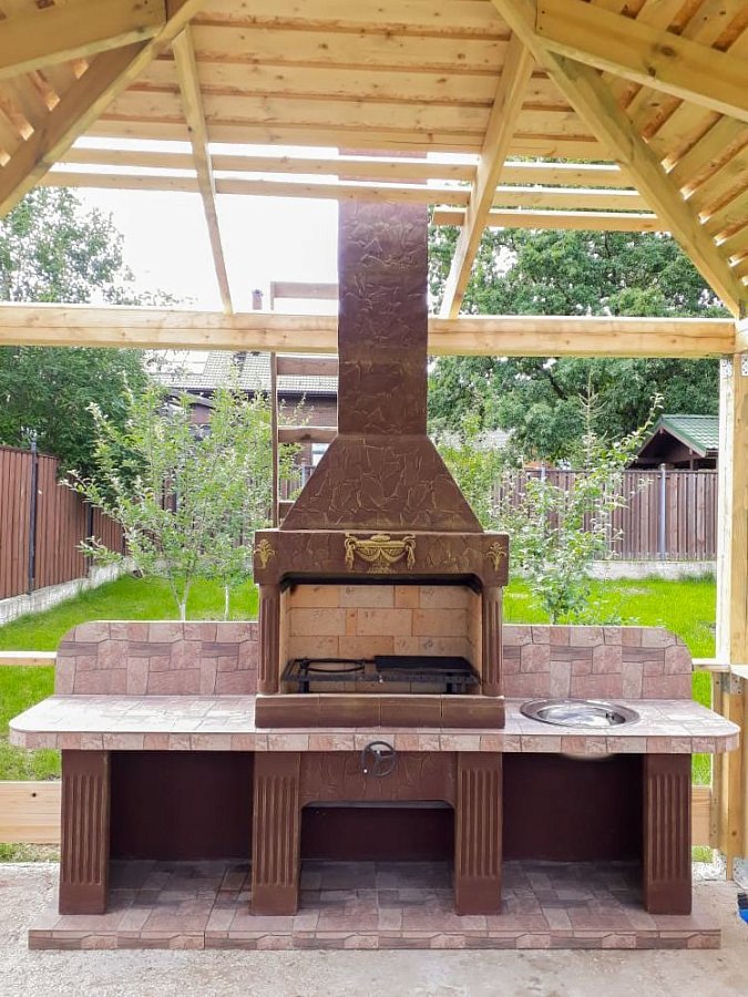 Печь № 16 — Печь барбекю с двумя рабочими столами (или мойкой)