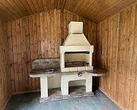 Печь № 14А — Печь барбекю с рабочим столом (фактура под кирпич)