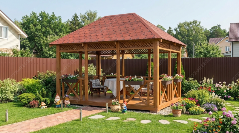 Прямоугольная беседка Дюссельдорф